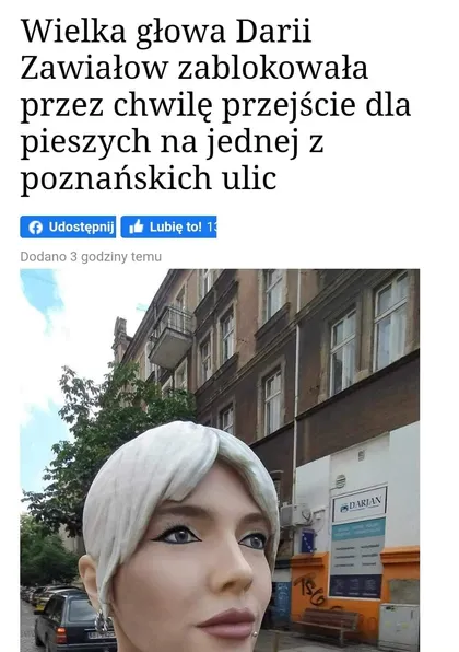 Wielka głowa Darii Zawiałow