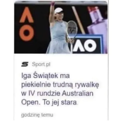 Iga Świątek ma trudną rywalkę to jej stara