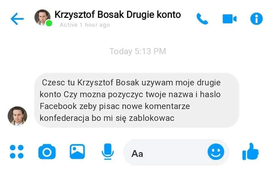 Krzysztof Bosak Drugie konto