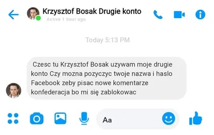 Krzysztof Bosak Drugie konto