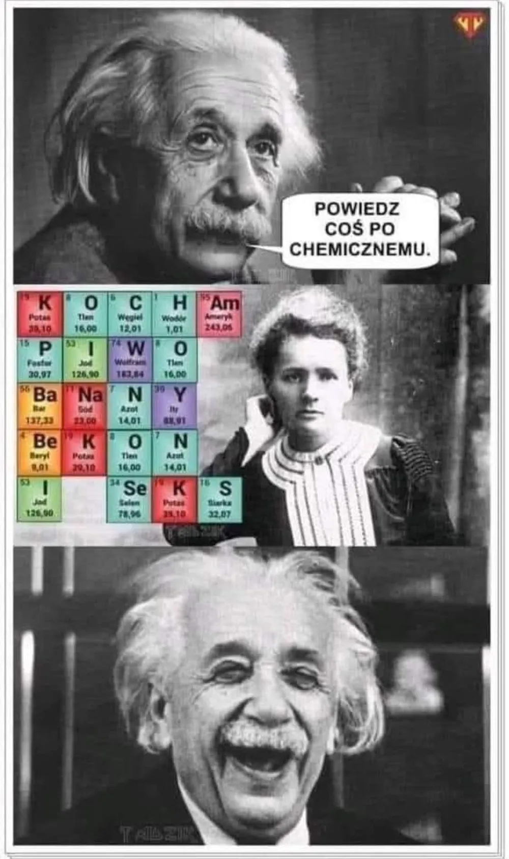 Powiedz coś po chemicznemu (Einstein, Skłodowska-Curie)