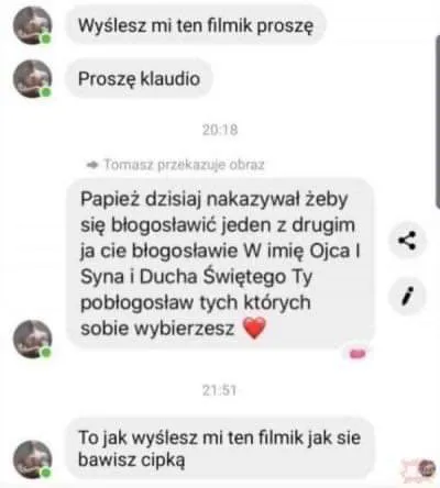 Papież dziś nakazywał żeby się błogosławić