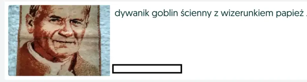 Goblin ścienny z wizerunkiem papież
