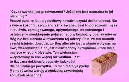 Czy ta szynka jest przetworzona?